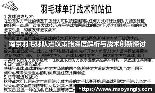 南京羽毛球队进攻策略深度解析与战术创新探讨